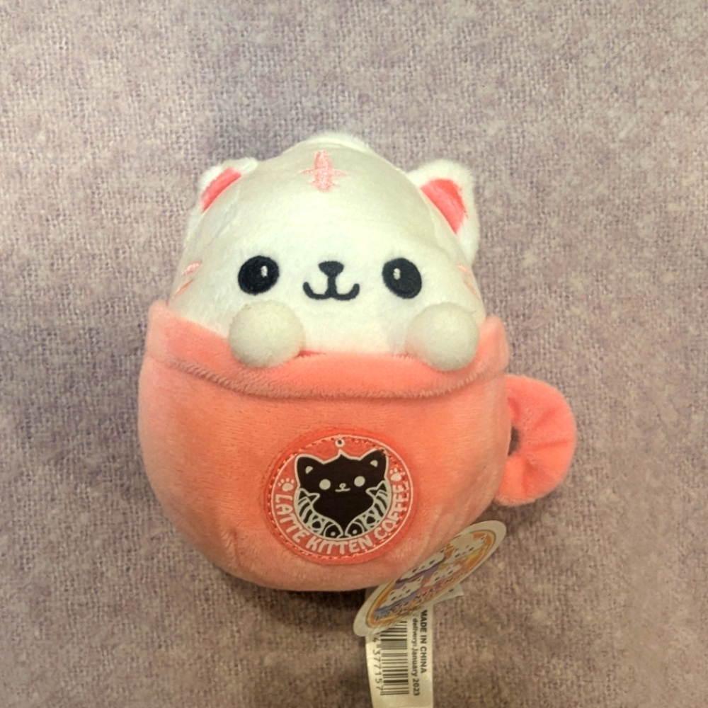 NWT latte neko mini cat plush